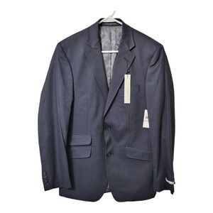 Perry Ellis‎ Portfolio Slim Fit Blue Solid Two Button Separate Suite Blaz…